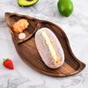 Té de la tarde transfronterizo más vendido estilo ins, accesorios para fotos gourmet plato pequeño de madera estilo japonés disco de madera maciza bandeja ovalada de madera