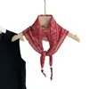 Pañuelo de Seda Retro Versátil Estilo Hong Kong, Pañuelo Triangular de Moda, Accesorios de Alta Gama, Elegantes y Elegantes, Pañuelo Delgado para el Cuello, Multiusos