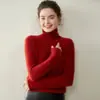 26 Otoño/Invierno Nuevo Llegada Suéter de Cachemira de Cuello Alto para Mujer Jersey Simple de Punto Prenda Interior Elegante Top de Punto Capa Base