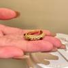 Anillo Abierto Ojo de Tigre Serpentine Maillard para Mujer Diseño Único Sentido de la Moda Anillo para el Dedo Anillo de Lujo Ligero de Alto Sentido