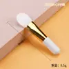 Brocha de maquillaje multifuncional de pelo suave, ultrafina, de cabeza plana, para base de maquillaje, de arcilla, de silicona, con cabezal suave