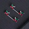 E-commerce Transfronterizo Más Vendidos Anillos Rojos de Cereza para Pezón, Barras de Acero Inoxidable para Pezón, Bolas de Diamante Perla, Anillos Rojos para Lengua, Anillos para Pezón
