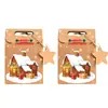 Estilo Europeo Transfronterizo Nuevo Empaque de Dulces de Pan de Navidad Caja de Galletas Bolsa de Papel Copo de Nieve Caja de Dulces de Papel Kraft Caja de Regalo