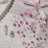 Arte de unha novos adesivos metálicos para unhas diy explosões doce gelo através de adesivos de unha rosa morango joias adesivos atacado