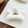 Pinza para el pelo de felpa de lana de cordero con forma de estrella de cinco puntas, Pinza de tiburón dulce para moño en la parte trasera de la cabeza, Accesorios para el pelo al por mayor