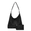 Bolso cubo artístico estilo coreano, bolso de mano simple, bolso cruzado de lunares de gran capacidad, versátil y elegante para el trabajo