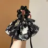 Estilo Chino Nuevo ~ Anillo de Intestino con Lazo Estampado Retro Cinta Tie-Dye Pintura a Tinta Diadema de Cinta Accesorios para el Cabello de Nicho de Alta Gama