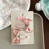 Elástico de Cabelo com Laço de Renda Plissada Francesa Estilo Coreano, Presilha de Cabelo Floral Doce, Presilha de Cabelo Infantil para Franja, Acessório de Cabelo Versátil