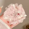 Scrunchie de Renda Estilo Coreano para Mulheres 2026 Novo Estilo Elástico de Cabelo Estilo Preguiçoso Corda de Cabelo Grande Acessório para Coque Flor de Cabelo