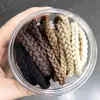 Elásticos de Cabelo de Alta Elasticidade Cor Café para Mulheres, Prendedores de Rabo de Cavalo Trançados Duráveis, Cordas de Cabelo Simples Versáteis Estilo Coreano, Acessórios de Cabelo em Estoque