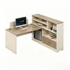 Escritorio de oficina financiera para dos personas, cara a cara, combinación simple moderna de escritorio y silla para personal, estación de trabajo para empleado de oficina