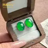 Novos Brincos Femininos em Calcedônia Verde Natural Estilo Chinês, Joia Banhada a Prata, Ágata Branca, Joia de Moda Exquisita, Bonitos