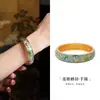 Pulseira de Prata Pura 999 Antiga com Filigrana Vazada Esmaltada Lótus no Lago para Mulheres Novo Estilo Chinês Pulseira Fechada de Alta Qualidade