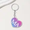 Llavero de Regalo I Nuevo Estilo Corazón de Melocotón Amor Ma Letras Inglesas Momlo Llavero Youma Día de la Madre Ve