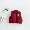 Colete de Algodão Quente Dupla Face Estilo Coreano para Bebê Dianxi, Novo Modelo de Inverno para Bebês, Engrossado com Algodão, Roupa Xadrez para Exterior