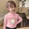 Y2005# Camiseta de Otoño para Niñas Manga Larga Camiseta Básica De Terciopelo Cuello Semi-alto Niños Bebé Forro Polar Camiseta Cálida