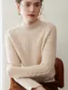 Suéter de cachemira para mujer de otoño e invierno con cuello redondo semialto, estilo pullover, tejido suelto, top engrosado, versátil y adelgazante