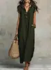 Nuevo Vestido Largo Estilo Europeo y Americano para Sitios Independientes de Aliexpress y Amazon, Primavera/Verano 2026, Mangas Acampanadas, Algodón Bohemio