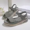Sandalias de Mujer Retro Cómodas de Verano Talla Europea y Americana Transfronteriza 43 Punta Redonda Cuña Nuevo Estilo Comercio Exterior Wholesale Talla Grande