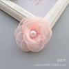 Fio Super Bonito Borda Queimada Costura Miçangas Tecido Rosa Fio de Neve Flor Cabelo de Bebê Criança Faixa de Cabeça Material Flor Feita à Mão