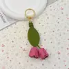Nuevo Estilo Piel Fresca Tulipán Colgante Flor Llavero Bolso Encanto con Impresión de Logo, Directo del Fabricante
