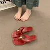 Chanclas cuadradas sencillas de estilo coreano para mujer, sandalias negras elegantes de verano, versátiles para ir al trabajo y para uso al aire libre