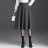 Elegante falda de lana línea A para mujer, nueva colección otoño/invierno 2026, de cintura alta, adelgazante, plisada, a la moda, versátil y con bajo ancho
