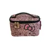 Bolsa de Maquillaje con Estampado de Leopardo para Mujer 2025 Nuevo Modelo Portátil de Gran Capacidad Bolsa de Almacenamiento de Maquillaje Bolso de Mano para Artículos de Tocador