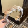 Diadema con Diseño de Corona Alta para Hacer que el Rostro Parezca Más Pequeño, Lujo Ligero, Antideslizante, Tejido, Patrón de Cuadros y Lunares, Sensación de Alta Gama para Adultos y Mujeres Jóvenes