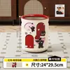 Lixeira para Casa Cozinha Sala de Estar Estilo Retrô Grande Capacidade Quarto com Tampa Alto Valor Estético Cesta de Papel Fofa