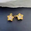 Pingente Casual Banhado a Ouro Estrela de Cinco Pontas com Zircônia de 10mm Pingente DIY Colar Pulseira Brincos Brincos e Outros Acessórios de Joia