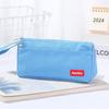 Bolsa para bolígrafos sencilla con logotipo impreso, bolsa de papelería de gran capacidad, estilo ins, bolsa para lápices para estudiantes de escuela primaria, venta al por mayor