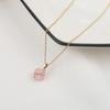 Colar redondo de esmeralda de ouro 18K nicho feminino rosa gema clavícula cadeia colar curto diamante único diamante jóias