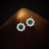 Moda Luz Luxo Nicho Flor Simples Brincos de Girassol Agulha de Prata S925 Diário Deslocamento Combinação Total Brincos Elegantes