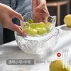 Cuenco de vidrio con borde dorado estilo japonés, plato transparente para frutas, cuenco de ensalada de verduras de moda, vajilla para platos fríos y fideos del hogar