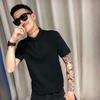 Nova Camisa Polo Masculina de Verão Slim Fit Camiseta de Manga Curta Cor Sólida Casual Versátil Top Liso de Manga Curta com Gola Roupas