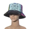 Nuevo Sombrero de Pescador con Costuras de Color Mixto Estampado de Anacardo Transfronterizo Europeo y Americano Amazon Sombrero de Sol Protección Solar Sombrero de Cuenca para Hombres y Mujeres Primavera y Verano