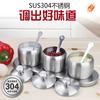 Estilo Europeu 304 Aço Inoxidável Tempero Jar Set Três Sabores e Quatro Sabores Garrafa de Tempero com Colher Caixa de Tempero Doméstico Utensílios de Cozinha
