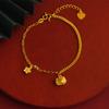Liga de cobre joias frescas urso fofo pulseira fofa feminino flor personalidade pulseira de ouro imitação atacado retrô combina com tudo