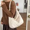 Bolsa acolchoada de algodão feminina 2026 outono inicial nova bolsa de plumas grande capacidade para o dia a dia retrô losango bolsa de ombro único transversal bolsa tote