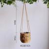 Cesta colgante de flores de paja hecha a mano Pastoral para colgar en la pared Plantación verde Maceta para flores carnosas Arte de la personalidad Cesta colgante de sauce multicapa