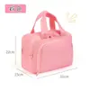 Bolso cosmético nuevo y elegante de doble apertura, gran capacidad, bolsa de almacenamiento de cosméticos esponjosa, neceser de viaje portátil.