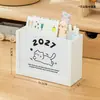 Portaplumas de Gato Lindo Calendario de Escritorio 2027 Calendario Mensual Adorno de Escritorio Bloc de Notas Calendario Anual