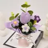 Artesanía Transfronteriza Tejido Ramo Pomposo Girasol Rosa Flor de Lana Flor Artificial Cubo de Abrazo Adorno Regalo