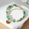 Pulseira de Concha de Praia de Pedras Naturais Europeia e Americana Transfronteiriça Amazon Best-Seller Atacado Pulseira de Pedra Natural Feita à Mão