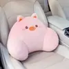 Par de cojines para asiento de coche, reposacabezas de coche, soportes para el cuello y accesorios de soporte lumbar para coche, lindos de dibujos animados