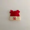 Gorros para Bebé para Otoño e Invierno, Cálidos Gorros de Lana Engrosados Festivos de Año Nuevo para Niños y Niñas, Gorros Tejidos Pequeños para Bebés