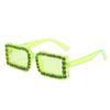 Gafas de sol nuevas en caja 2021 personalidad europea y americana gafas cuadradas de diamante moda color gelatina gafas de sol de diamante mujer