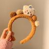 Cute Bear Wash Face Mao Hair Hoop Feminino Outono e Inverno Nova Aplicação Máscara Maquiagem Especial Pacote de Cabelo de Pelúcia Faixa de Cabelo Acessórios para Cabelo