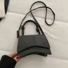 Moderna e casual 2026 outono novo tendência simples cor sólida estilosa casual transversal ombro feminina pequena quadrada bolsa